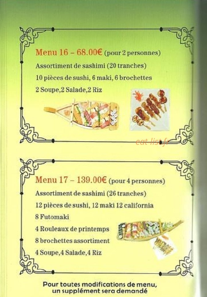 Sushi Bar — carte page 11