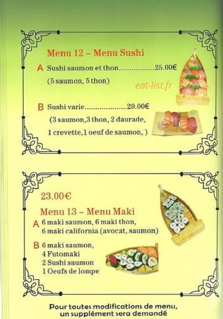 Sushi Bar — carte page 9