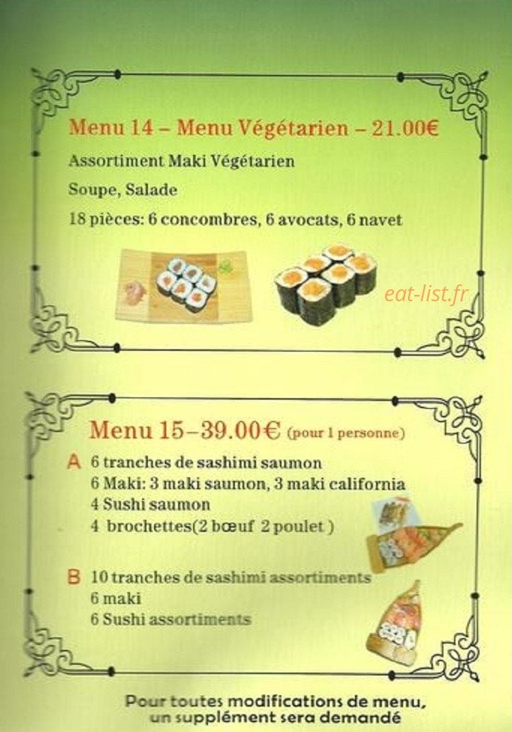 Sushi Bar — carte page 10