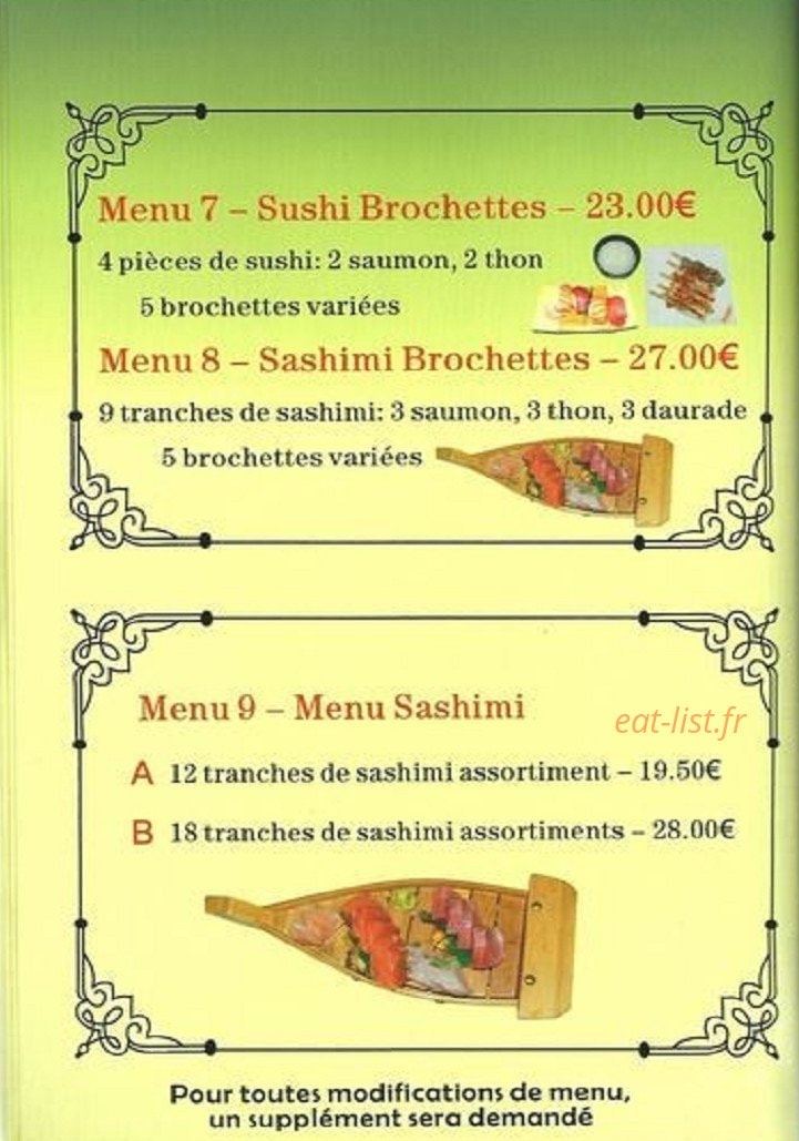 Sushi Bar — carte page 7
