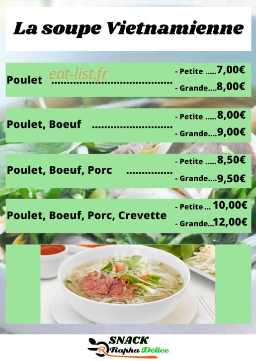 Snack Raphadélice — carte page 1