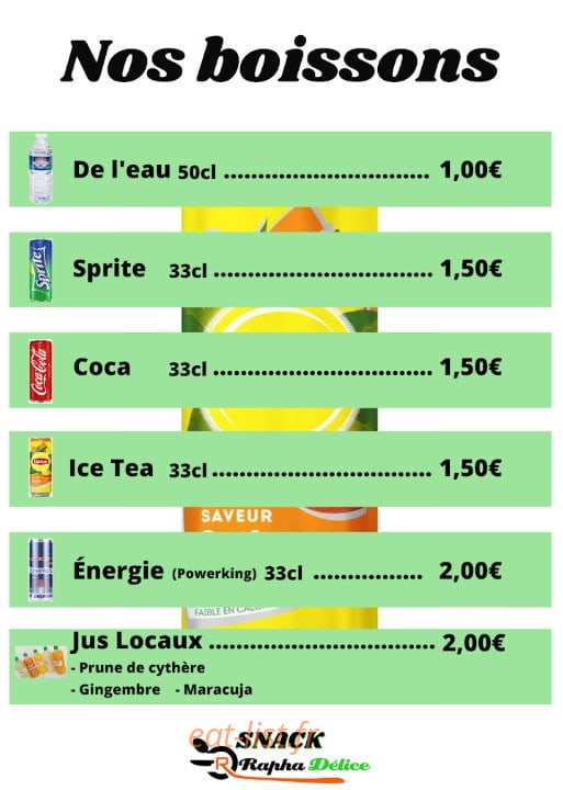 Snack Raphadélice — carte page 3
