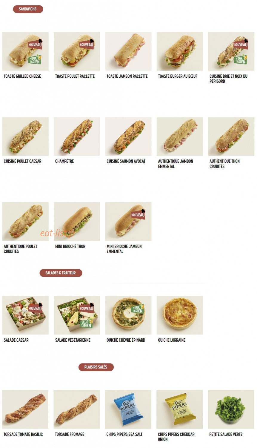 Brioche Dorée — carte page 1