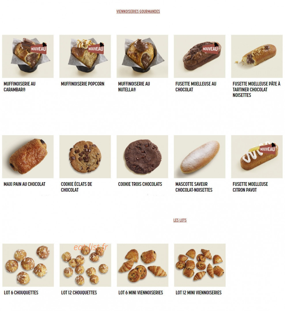 Brioche Dorée — carte page 4