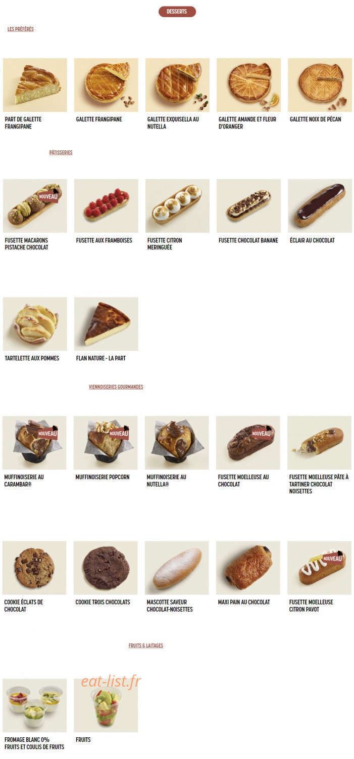 Brioche Dorée — carte page 2