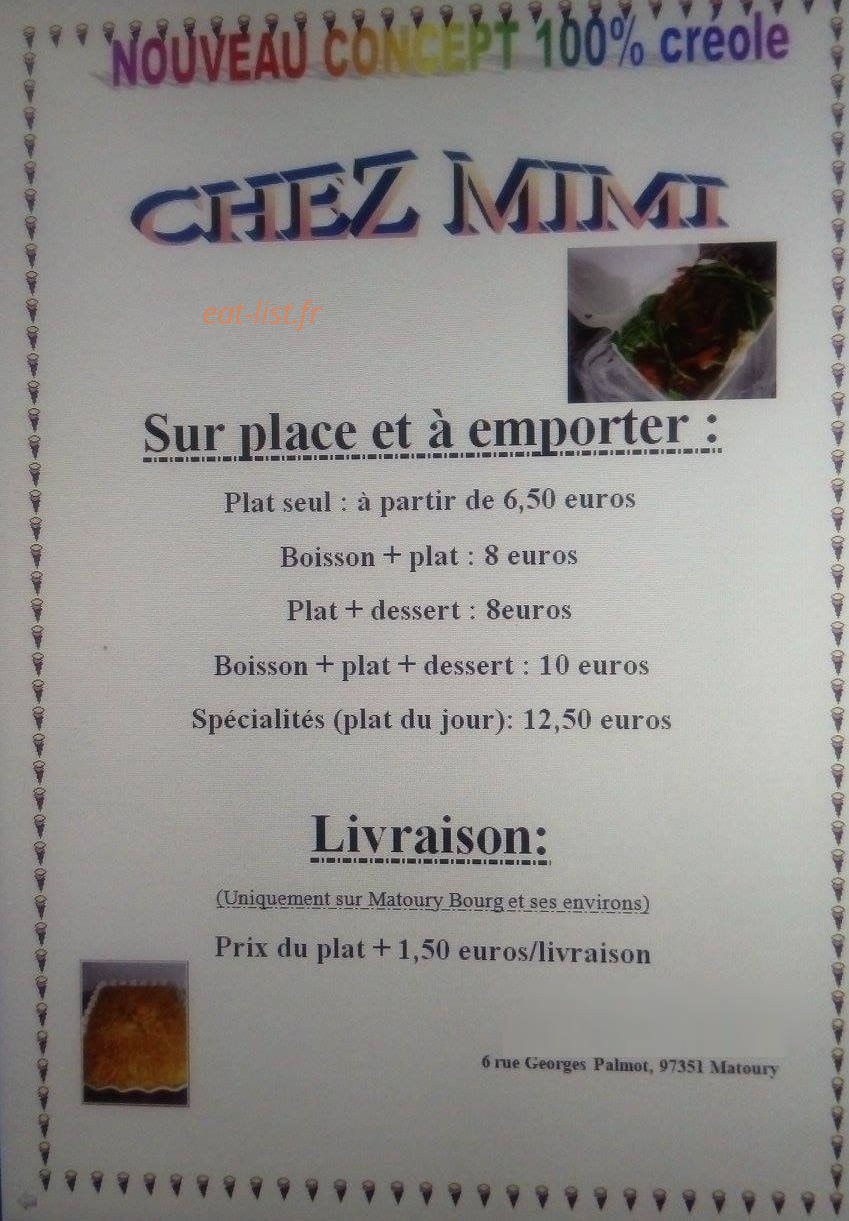 Chez Mimi — carte page 1