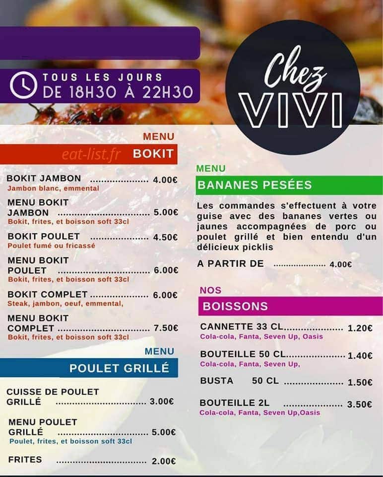 Chez Vivi — carte page 1