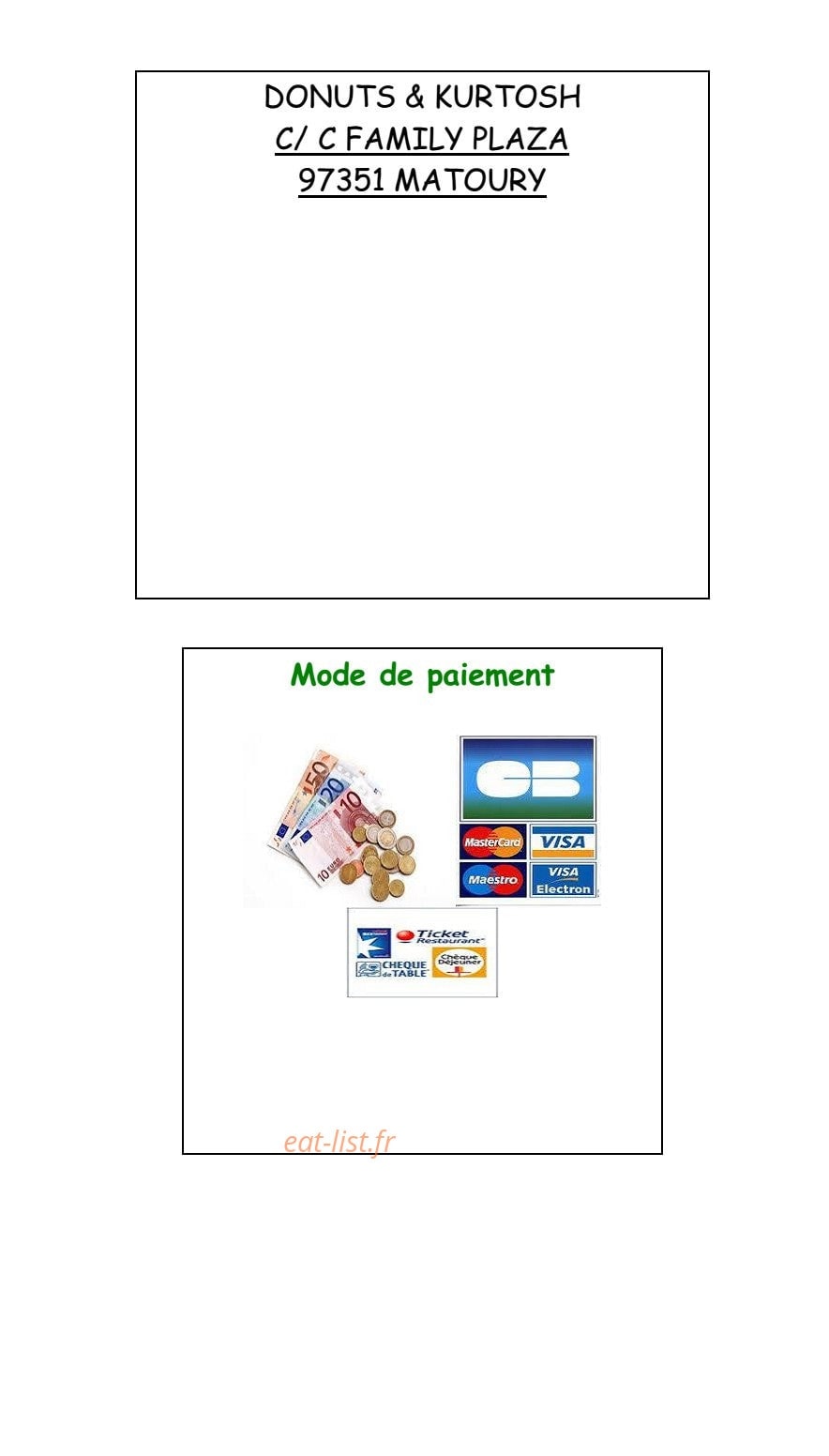 Donuts & Kurtosh — carte page 6