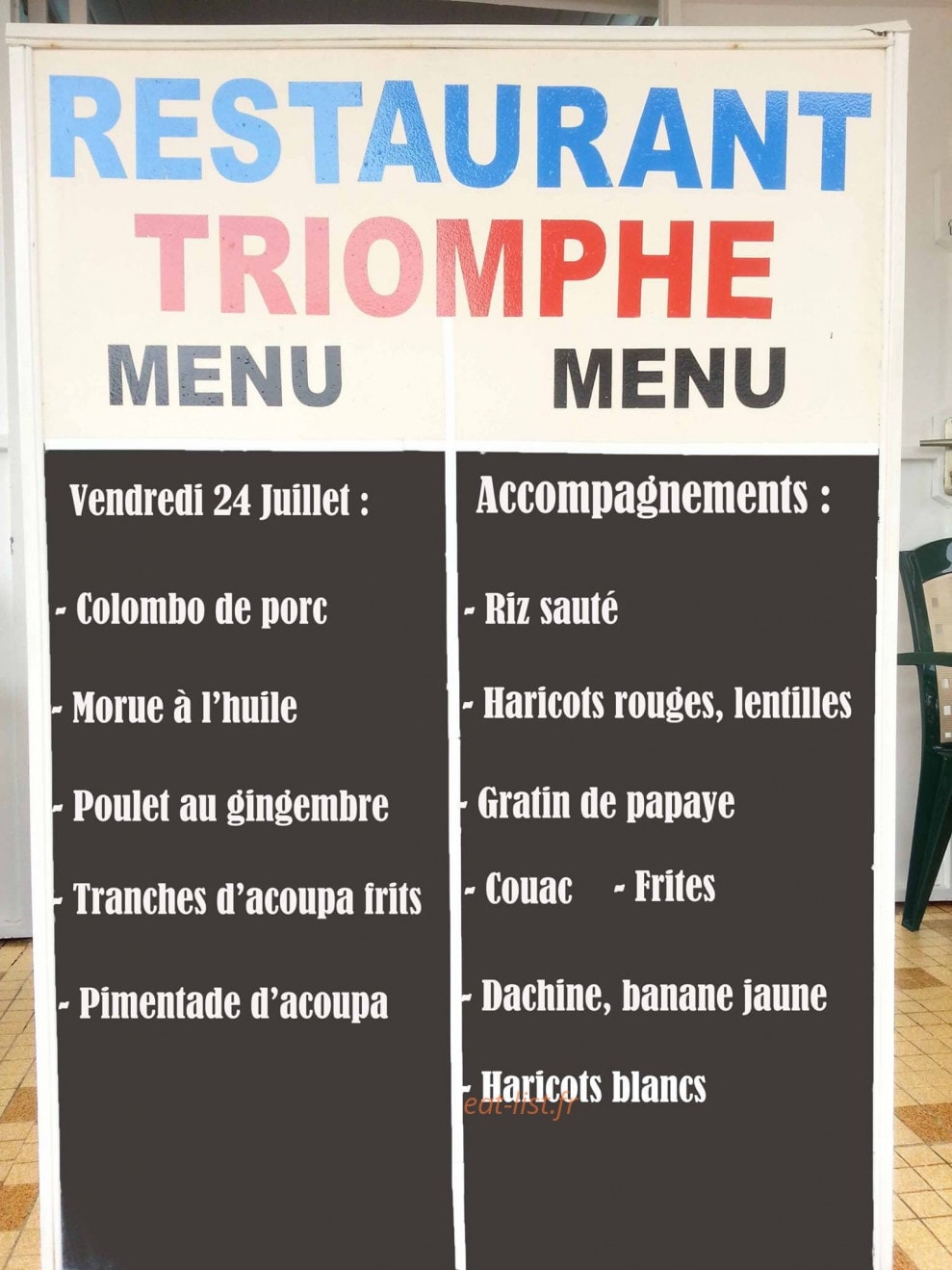 Le Triomphe — carte page 1