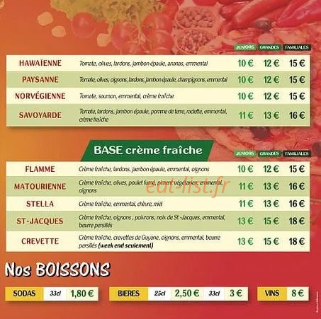 Pizza M. Matoury — carte page 2