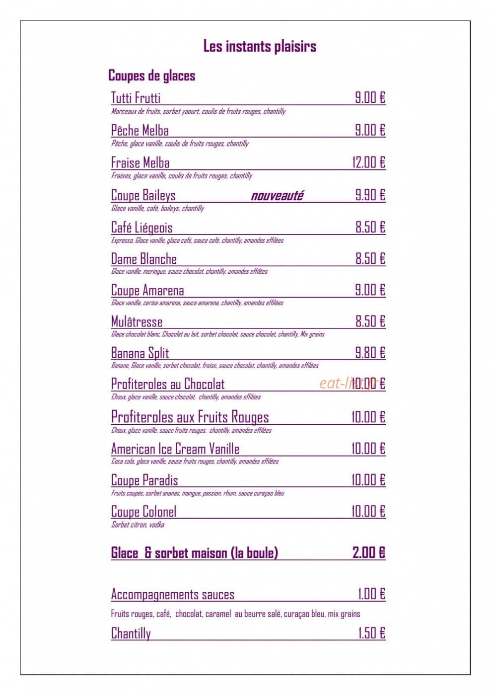 Plaza Café — carte page 8