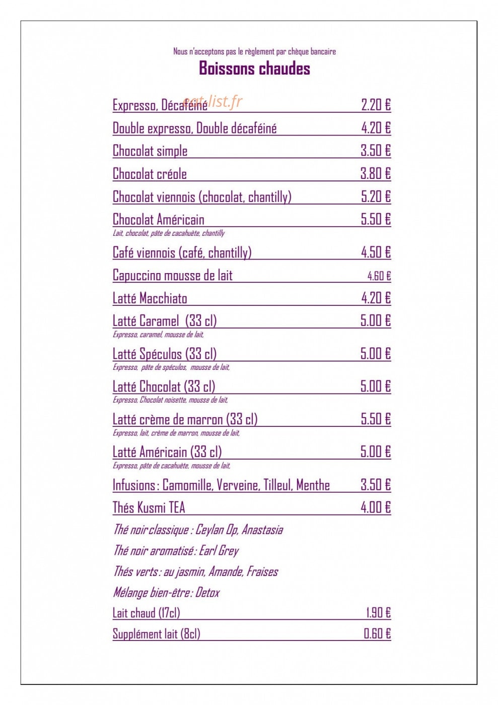 Plaza Café — carte page 5