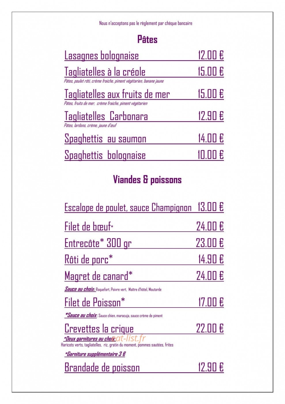Plaza Café — carte page 2