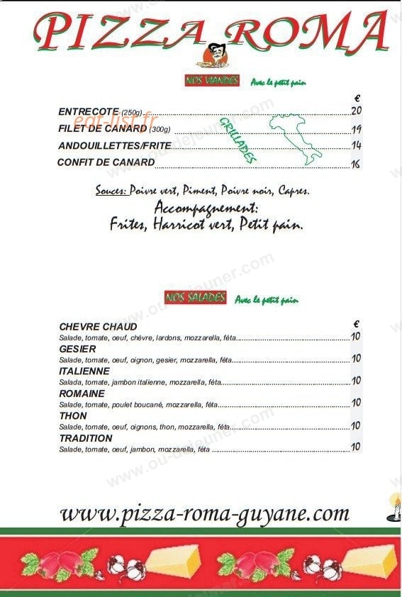 Pizza Roma — carte page 4
