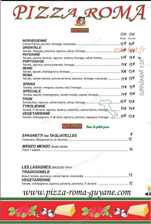 Pizza Roma — carte page 3
