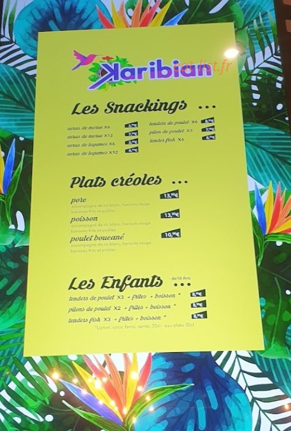 Takeway — carte page 1