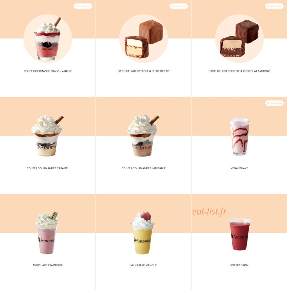 Amorino — carte page 7