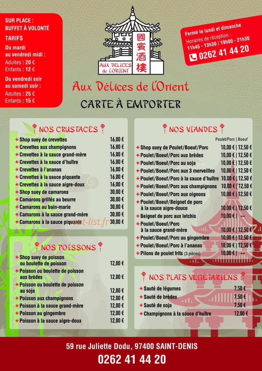 Aux Délices De l'Orient — carte page 2
