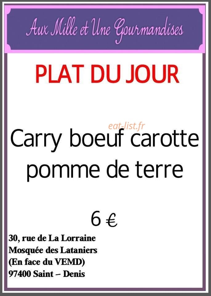Aux mille et une gourmandises — carte page 3
