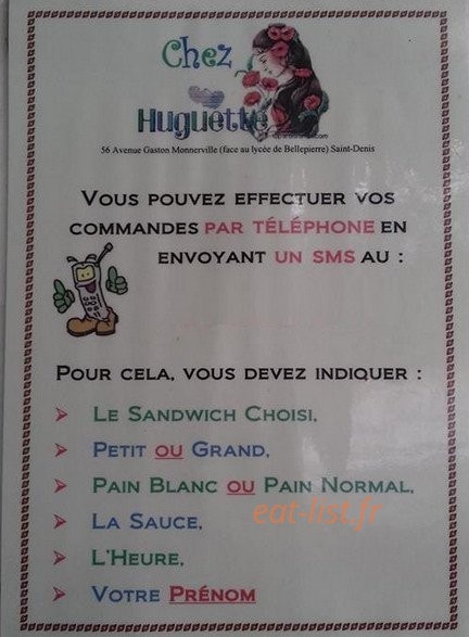 Chez Huguette — carte page 1