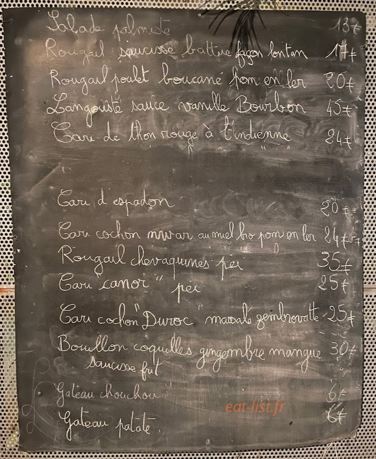 Chez Pépé Dofé — carte page 1