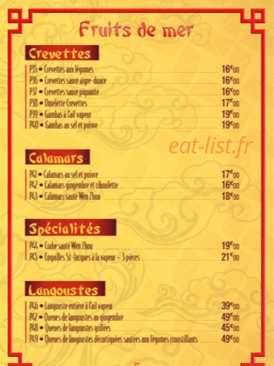 Chez Wang Fu — carte page 5