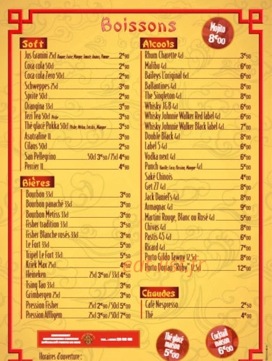 Chez Wang Fu — carte page 8