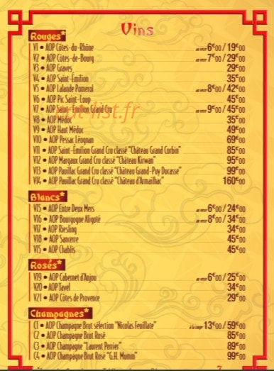 Chez Wang Fu — carte page 7