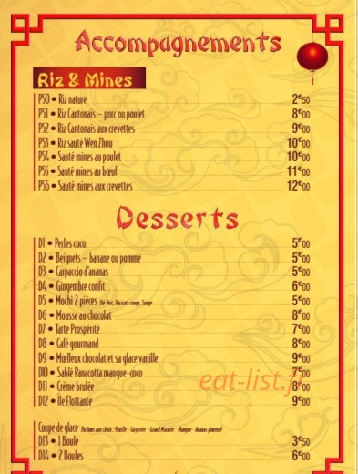 Chez Wang Fu — carte page 6