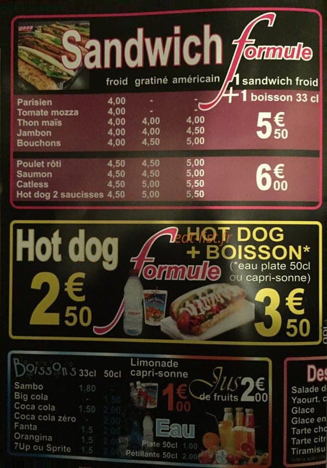 Dan's Kfé — carte page 3