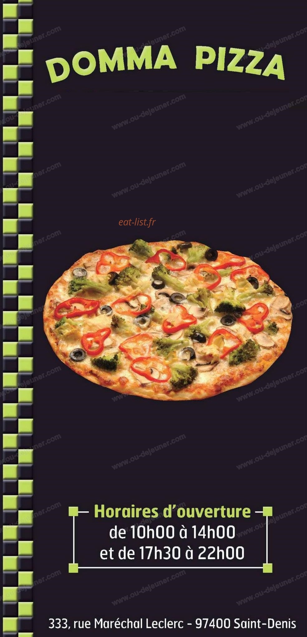 Domma Pizza — carte page 1