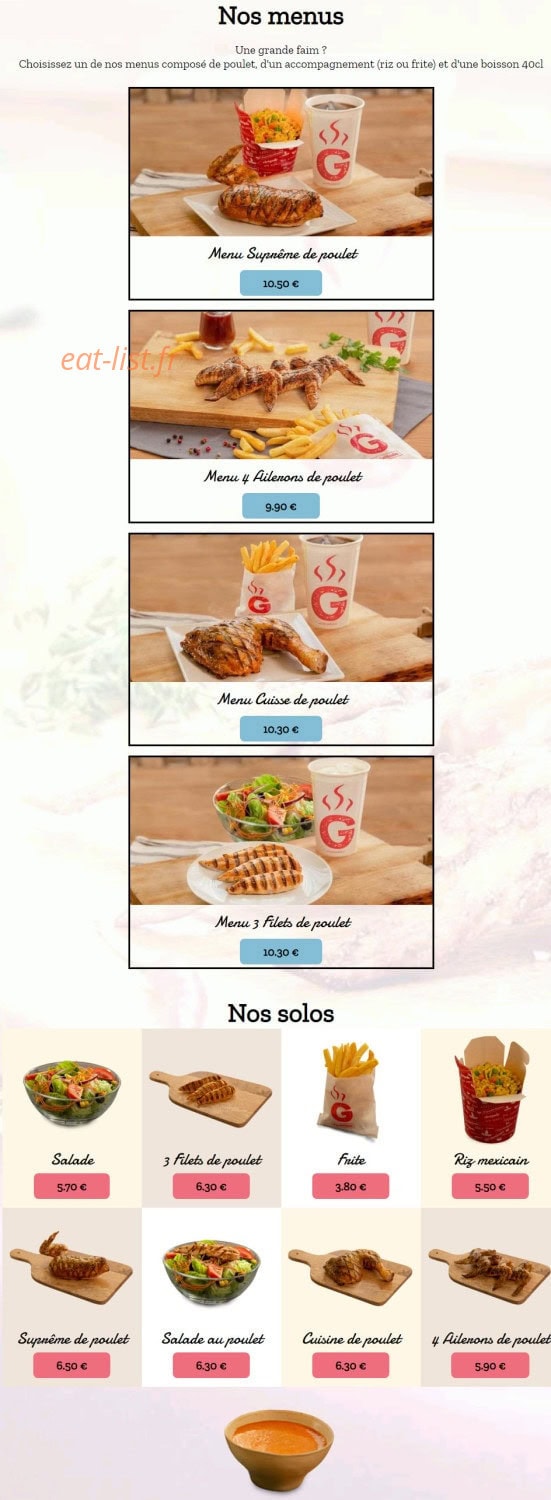 Faro grillade — carte page 1