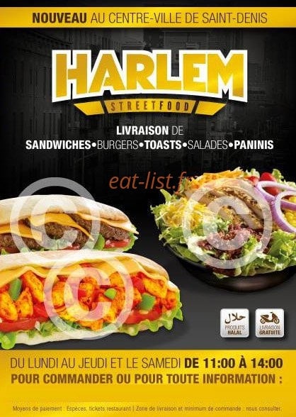 Harlem Streetfood — carte page 1