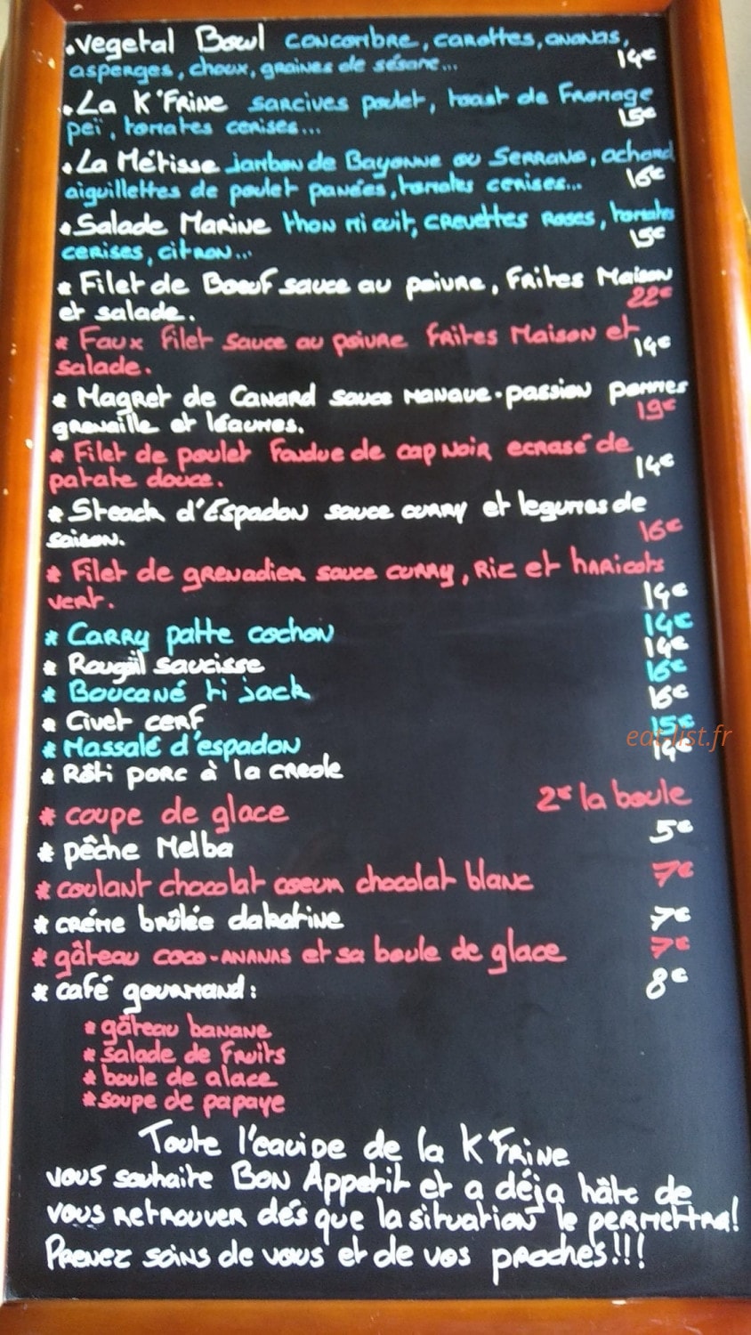 La K'frine — carte page 1