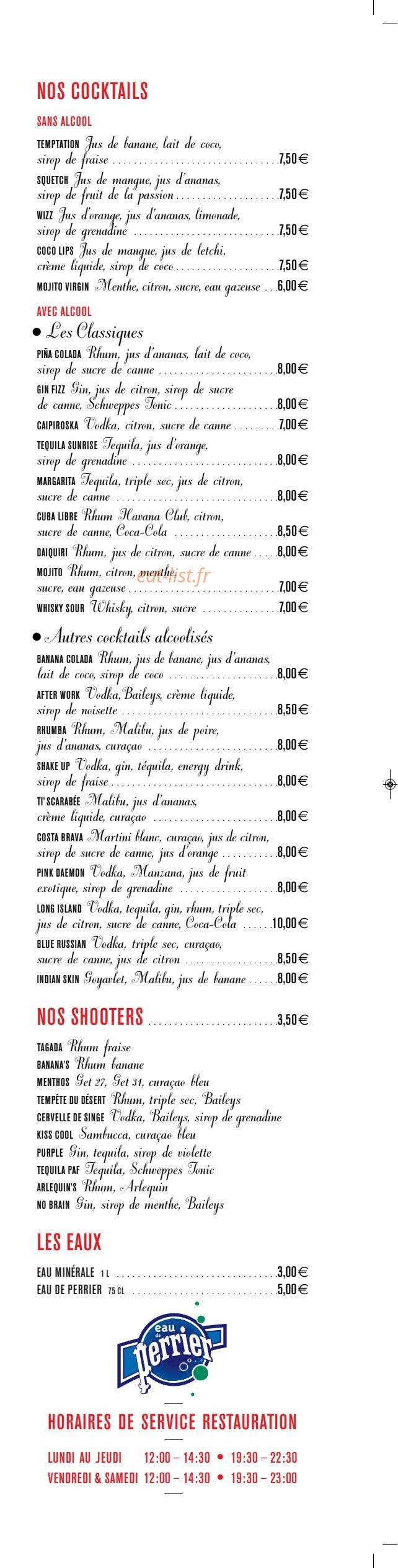 Le Bar à Cas — carte page 3