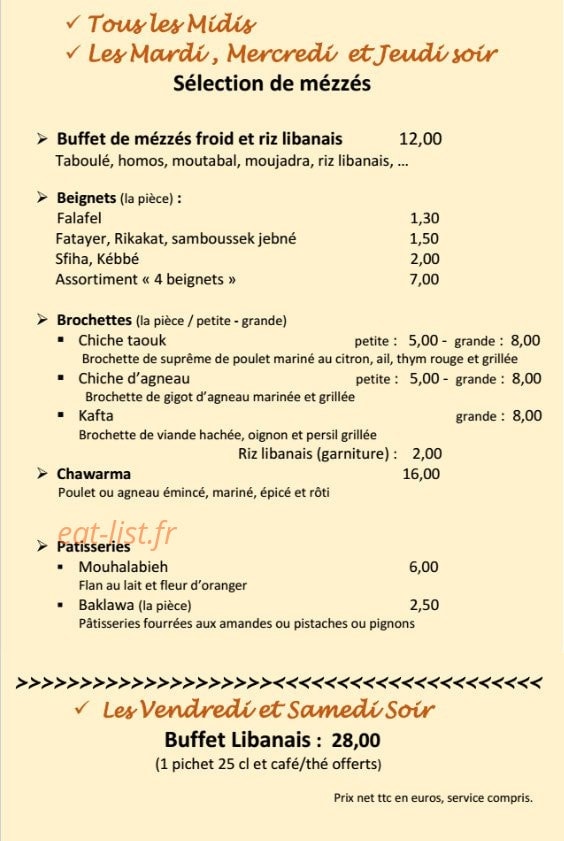 Le Cèdre — carte page 1