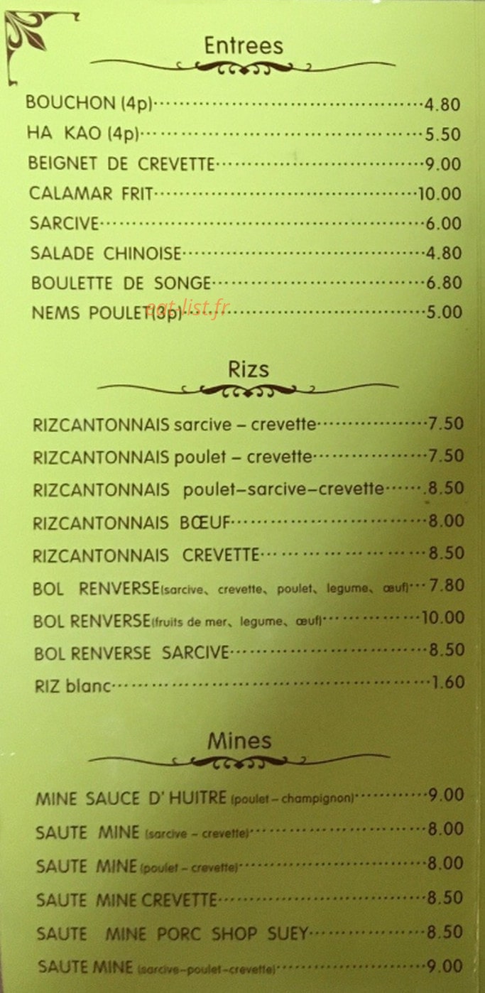 Le Délicieux — carte page 1