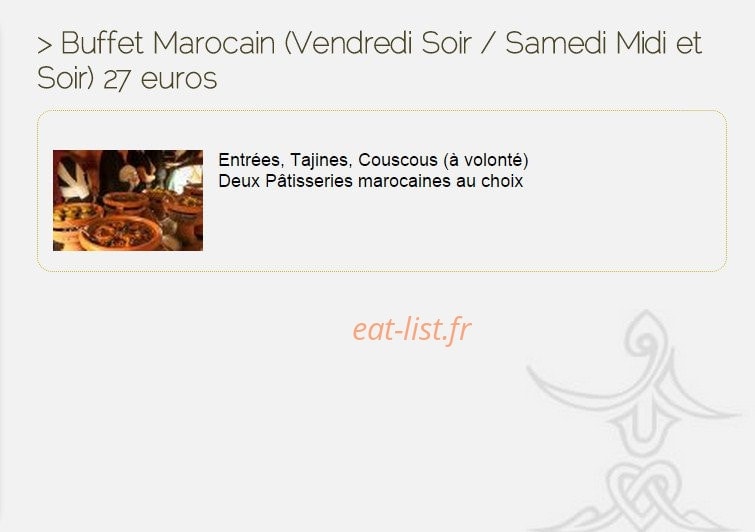Le Hammam Sarah — carte page 2
