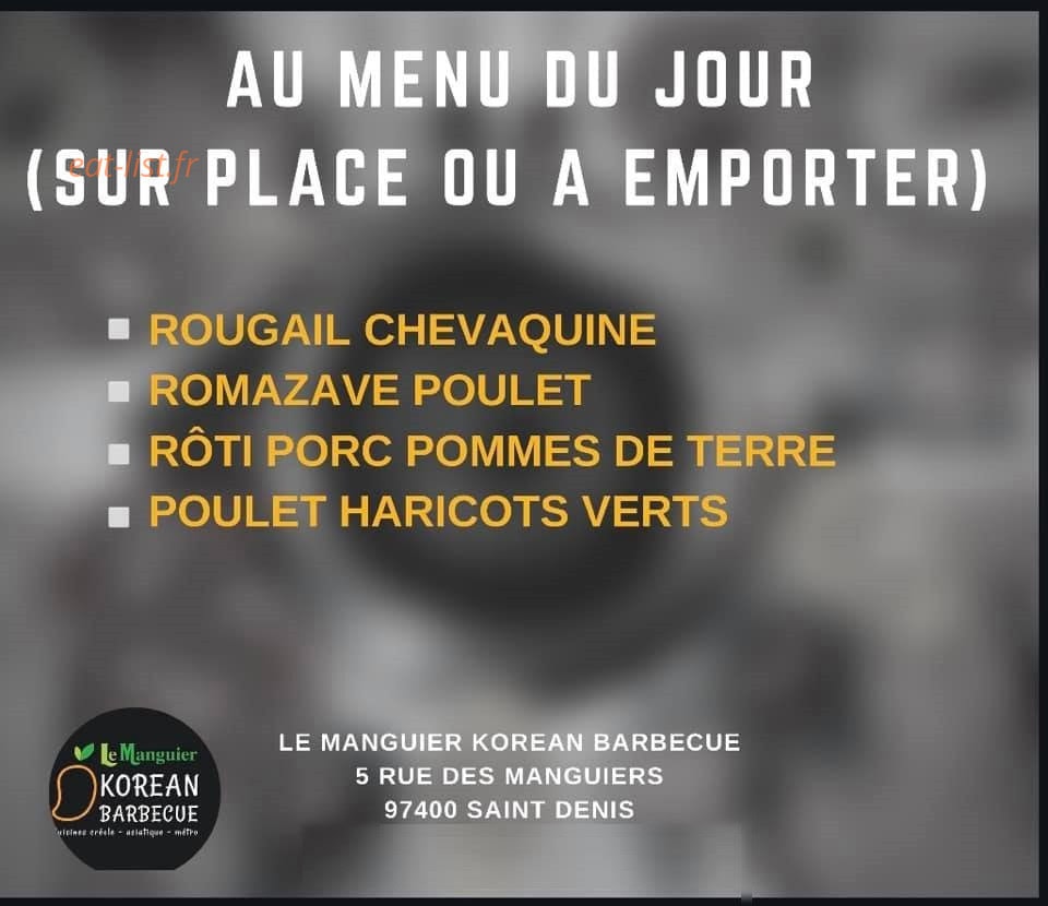 Le Manguier Korean Barbecue — carte page 1