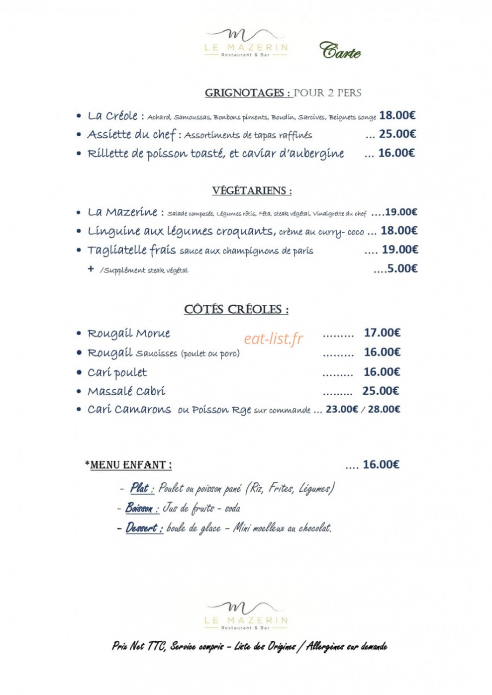 Le Mazerin — carte page 2