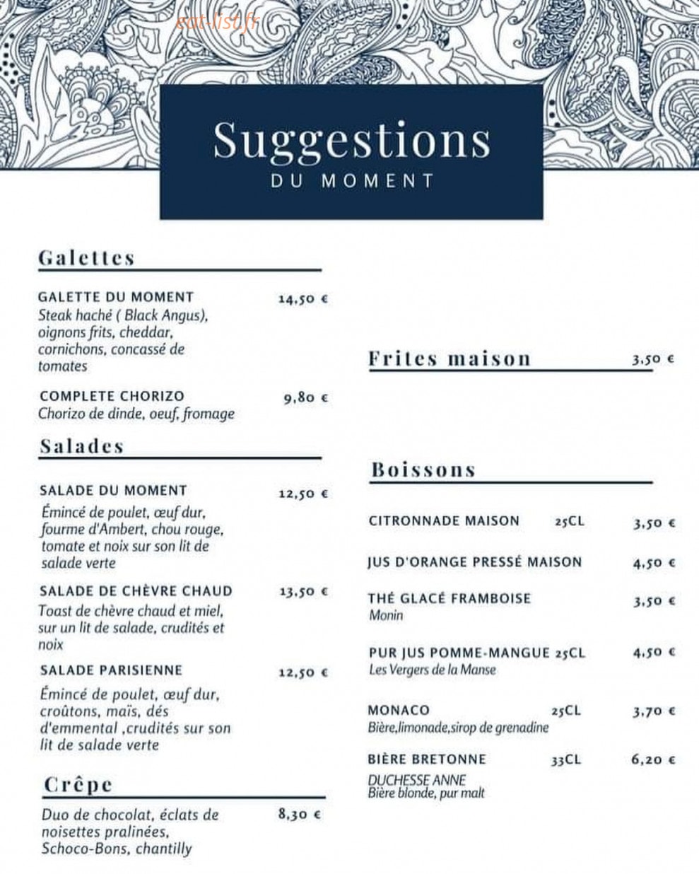 Le temps d'une crêpe — carte page 1