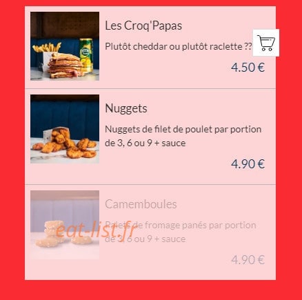 Les Burgers de Papa — carte page 4
