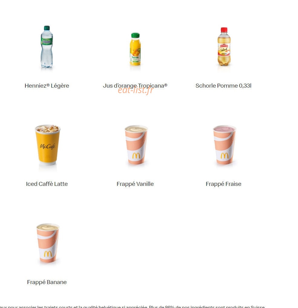 Mc Donald's — carte page 16