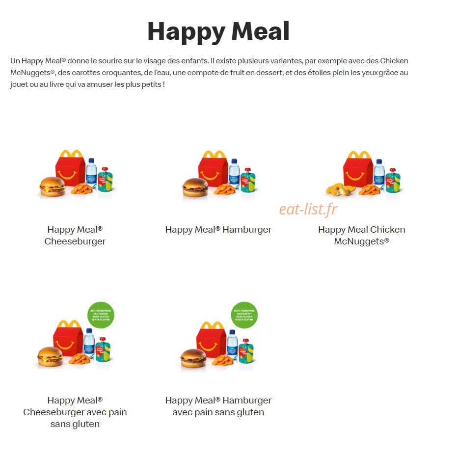 Mc Donald's — carte page 13