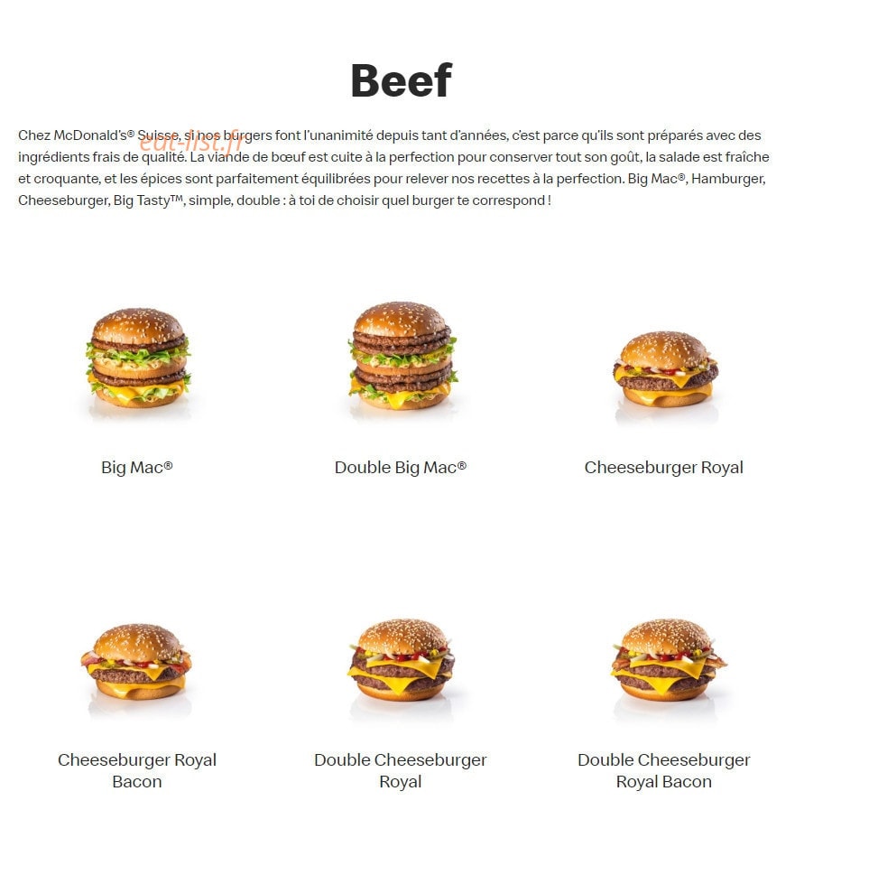Mc Donald's — carte page 2