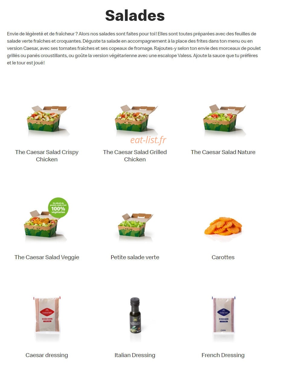 Mc Donald's — carte page 14