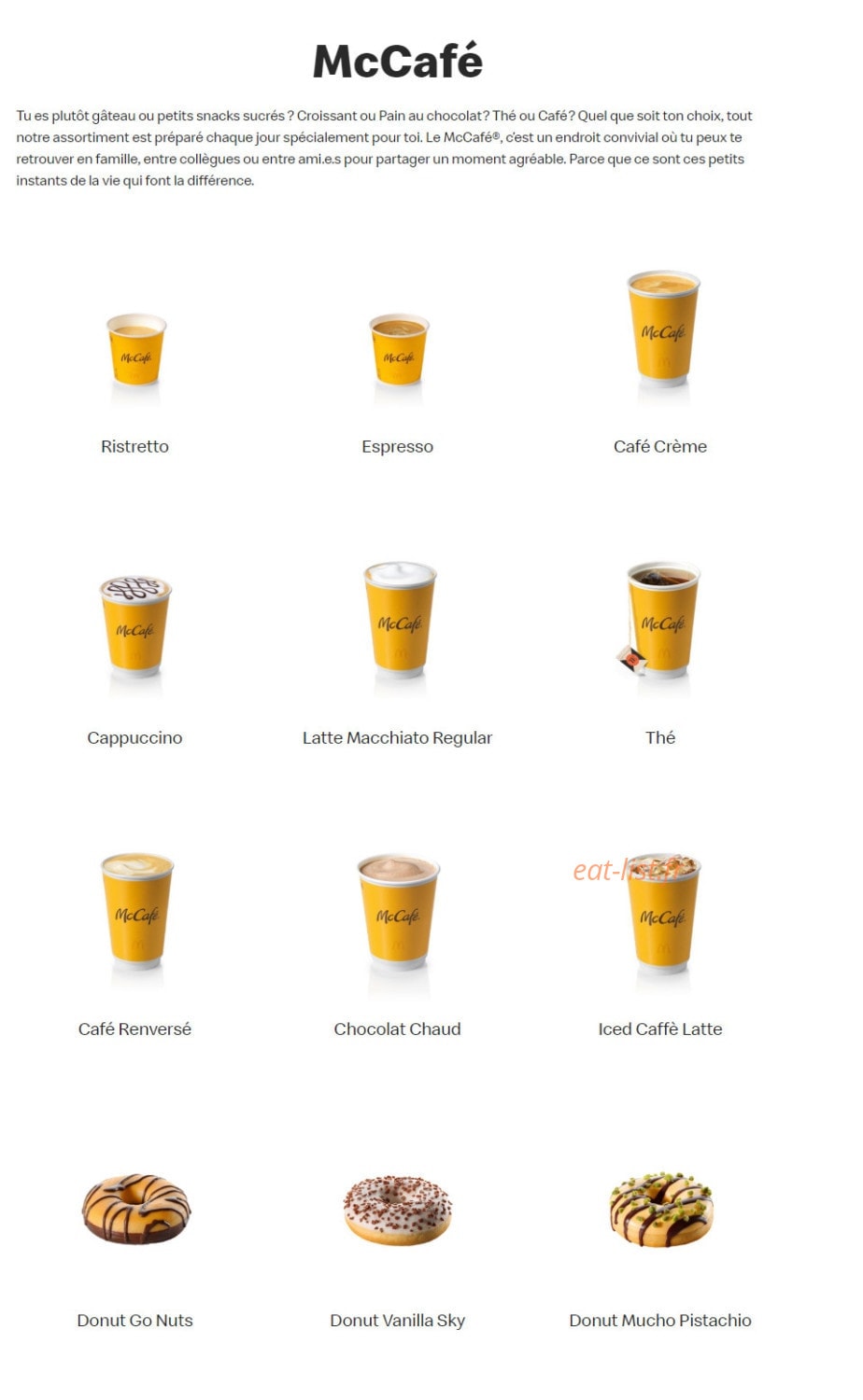 Mc Donald's — carte page 21