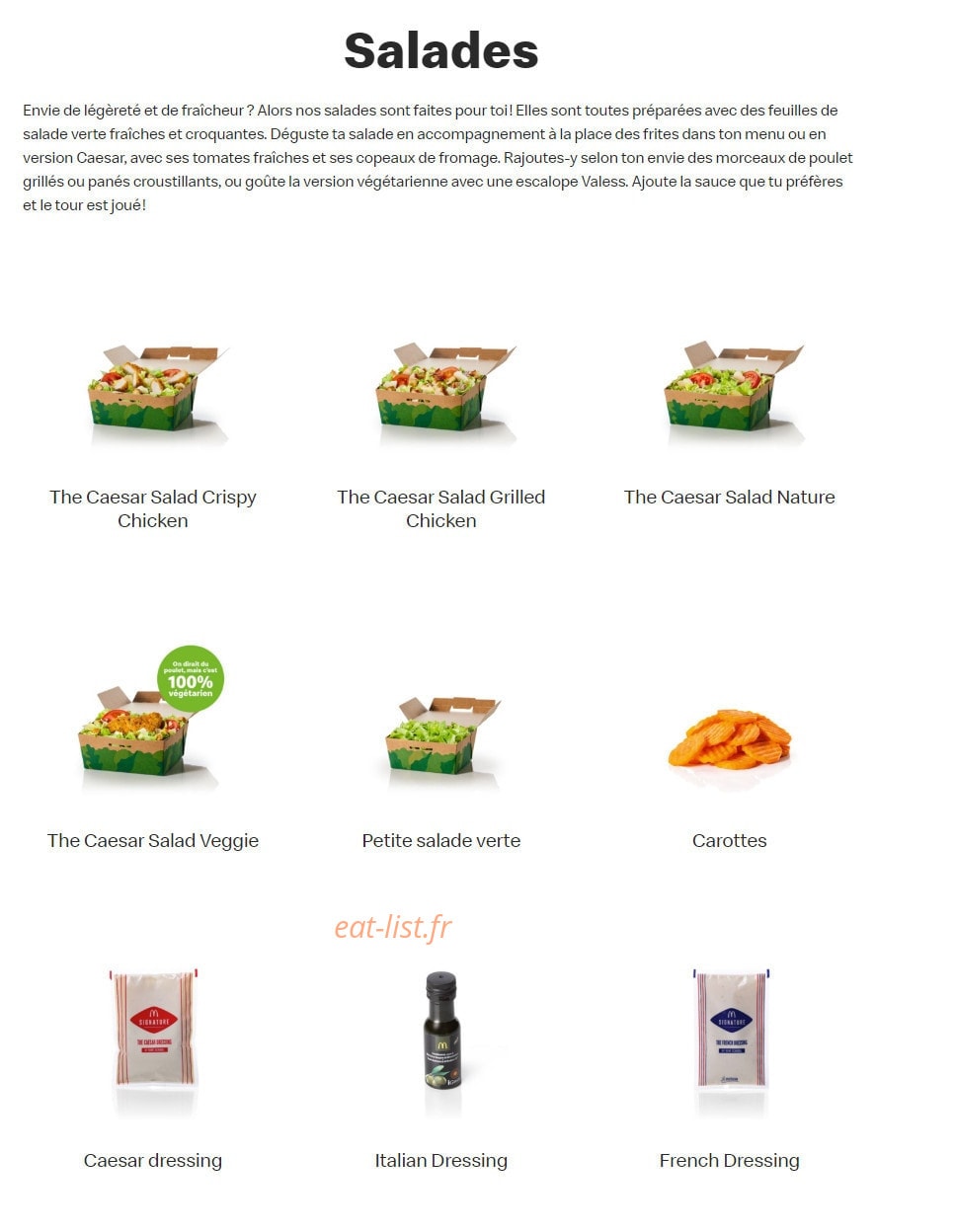 Mc Donald's — carte page 14