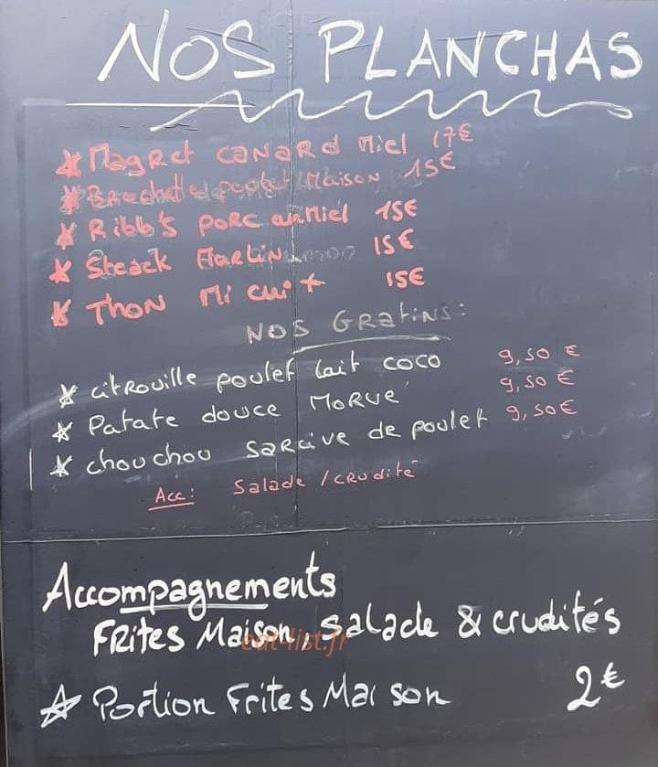 Carte et menu de Mieux Vaut Tartare, By Paraz'art à Saint Denis — Les planches