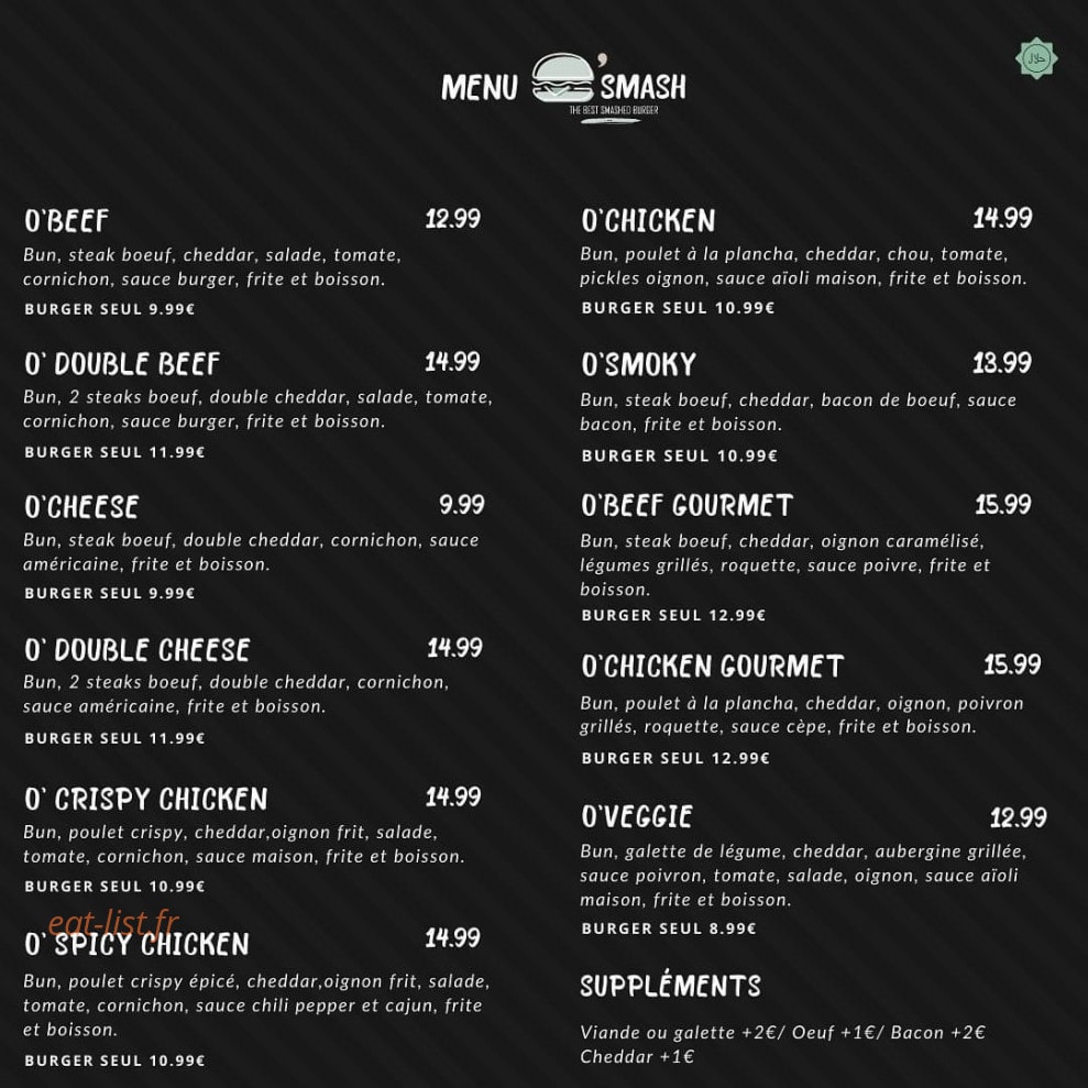 O'smash — carte page 1
